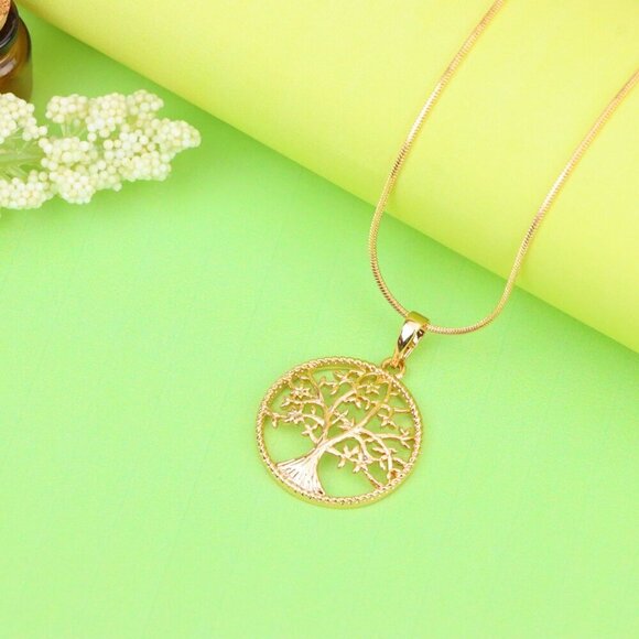 "Elegant Rose Gold Tree of Life Pendant Necklace for Women, XPPT1201 - Picture 3 of 13